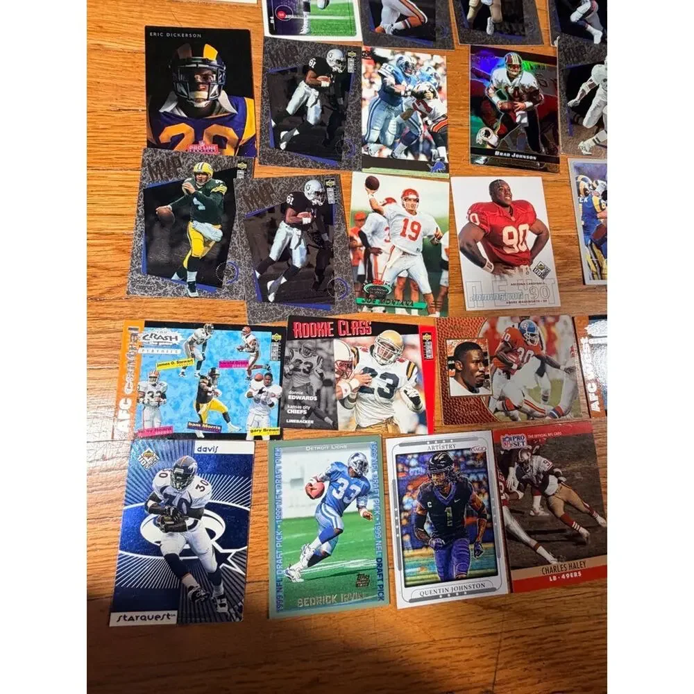 80+ Football Card Lot NFL Stars Rookies Inserts 1990s 2000s Mixed Brands